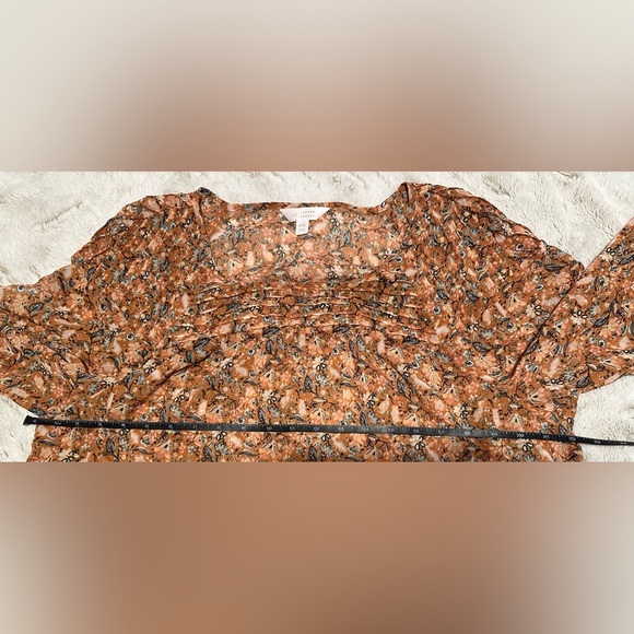 LC Lauren Conrad Pleated Floral Boho Bohemian Blouse XXL - Picture 2 of 10